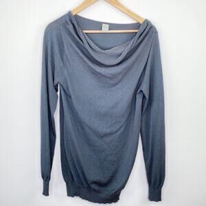 Trouve Blue Brown Oversized Cowl Neck Long Sleeve‎ Sweater Women's Size 1